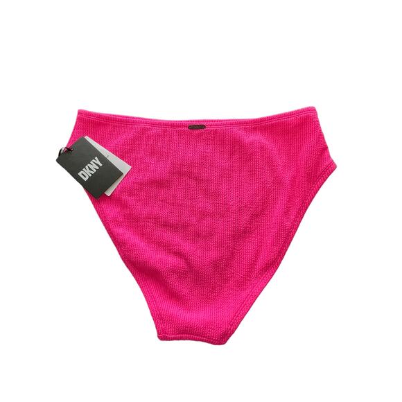 New ~ DKNY Women's Textured High Waist Bikini Bottom Size S - Picture 4 of 6